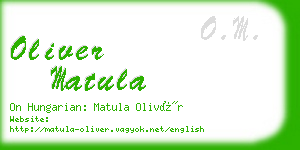 oliver matula business card